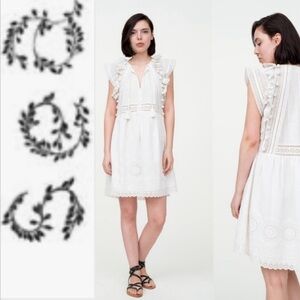 NWT Sea New York Sofie Tunic Dress Lace Eyelet Pom Pom 8